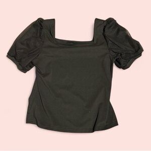 SHEIN Black Puff Sleeve Blouse